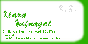 klara hufnagel business card